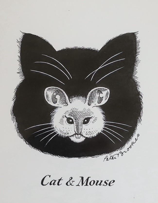 Peter Brookes (b.1943), pen and ink, original illustration; 'Cat and mouse', signed, 16 x 13cm